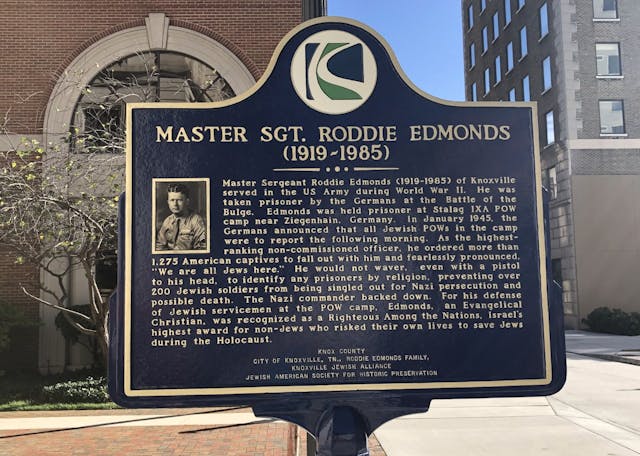 Roddie Edmonds historical marker in Knoxville, TN (Jrryjude, Wikimedia Commons) Roddie Edmonds historical marker in Knoxville, TN (Jrryjude, Wikimedia Commons)