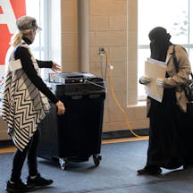 Voters cast their ballots on October 29, 2024 in Dearborn, Michigan. (Bill Pugliano/Getty Images) Voters-cast-their-ballots