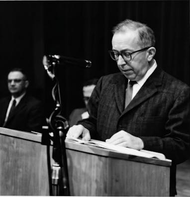 Leo Strauss, 1961. Photo courtesy of the Leo Strauss Foundation.