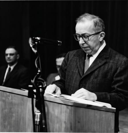 Leo Strauss, 1961. Photo courtesy of the Leo Strauss Foundation.