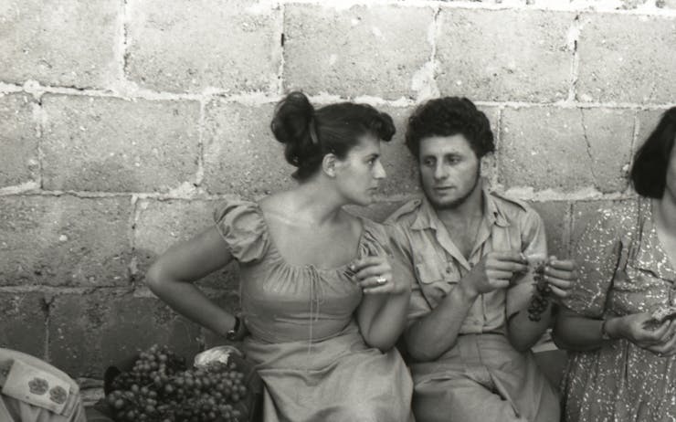 "Palmach friends at the home of Yitzhak Sadeh." Beno Rothenberg, ca. 1948. Wikimedia.
