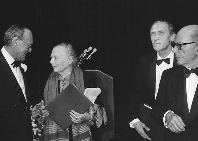 Left to right: Prince Bernhard, Marguérite Yourcenar, Leszek Kolakovski and Isaiah Berlin. Erasmus Prize, Amsterdam, 27 October 1983 (Wikimedia Commons) Left to right: Prince Bernhard, Marguérite Yourcenar, Leszek Kolakovski and Isaiah Berlin. Erasmus Prize, Amsterdam, 27 October 1983 (Wikimedia Commons)