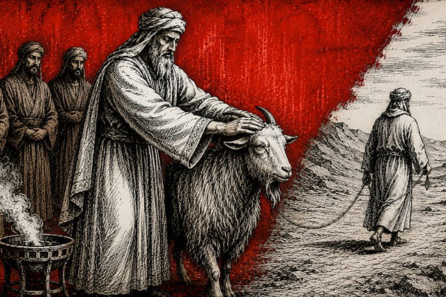 The biblical scapegoat ritual (ChatGPT)