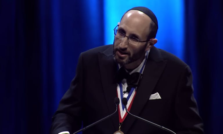Rabbi Soloveichik delivering his Bradley Prize Speech