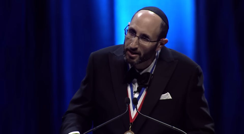 Rabbi Soloveichik delivering his Bradley Prize Speech