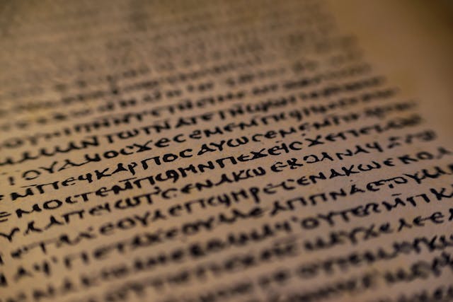Yalova, Marmara / Turkey - May 18, 2019: Close up detail of the original sacred text of the Gospel Of Thomas written in the final stage of the ancient Egyptian language (Shutterstock)