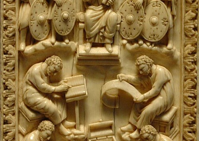 David dictating Psalms