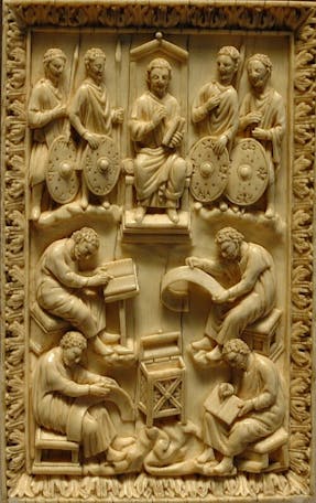 David dictating Psalms
