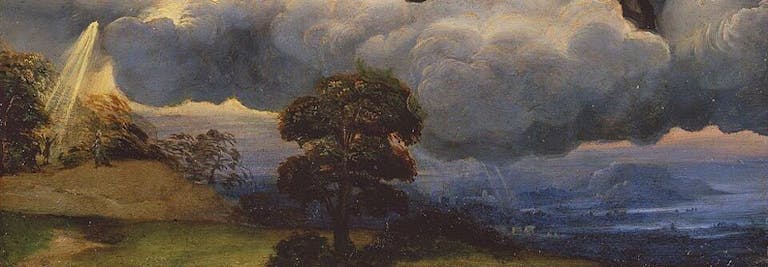 Detail of Raphael’s The Vision of Ezekial, ca.1515-16, Gallerie degli Uffizi, Palazzo Pitti, Galleria Palatina, Florence