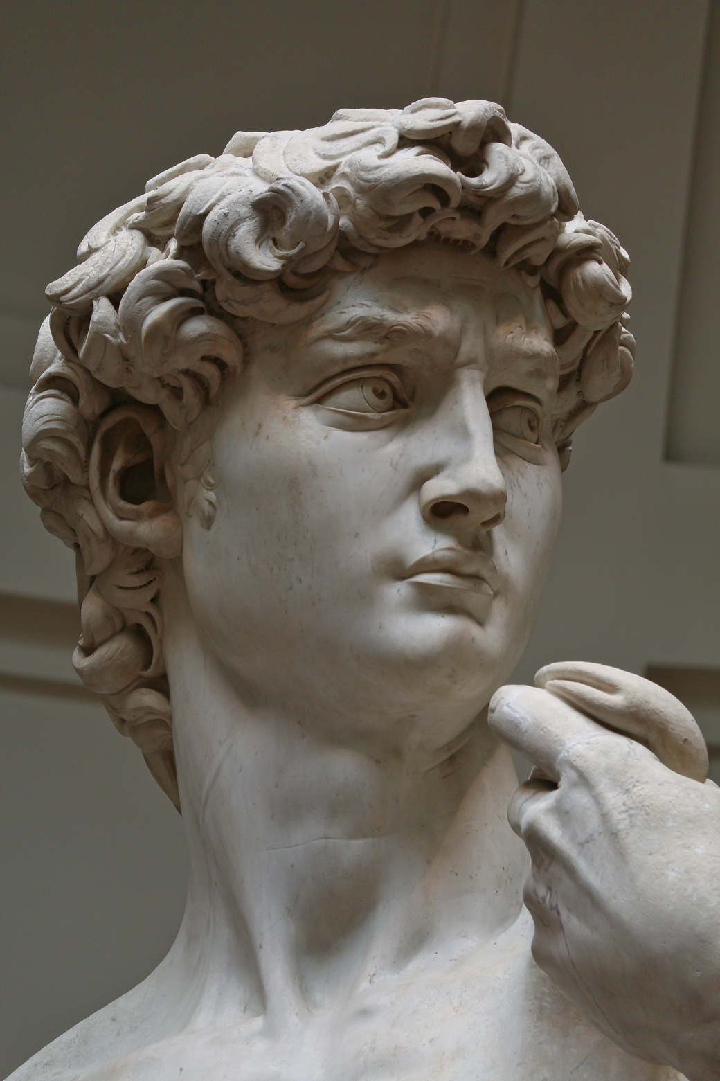 Detail of Michelangelo Buonarroti’s David, 1501-1504, Galleria dell’Accademia, Florence  (Photo by Jörg Bittner Unna, 2021)