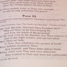 Psalm 22 (Veverve, Wikimedia Commons) Psalm 22 (Veverve, Wikimedia Commons)