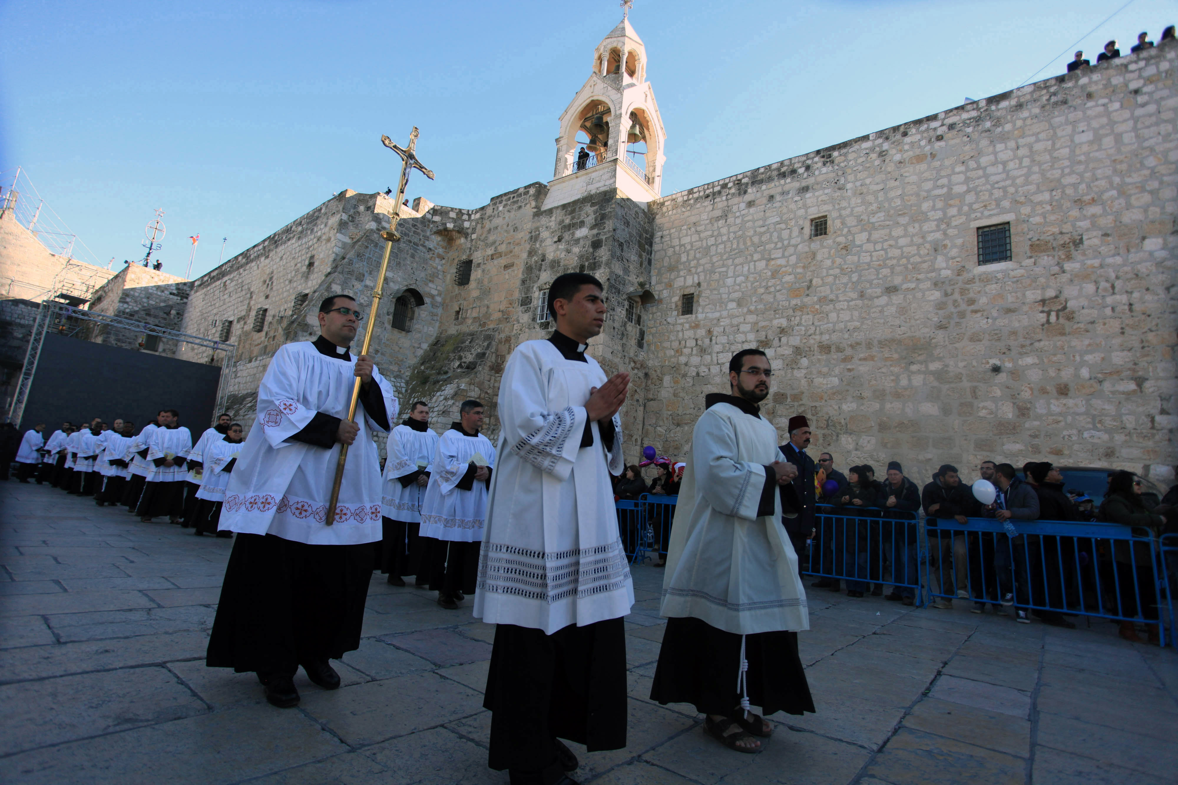 A Christmas procession Bethlehem (Issam Rimawi/Anadolu/Getty Images)
