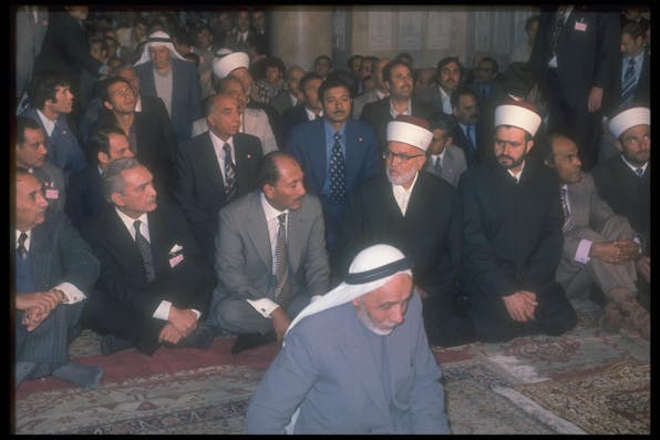 Anwar Sadat at al-Aqsa, 1977. (Miki Tzarfati via Israel Government Press Office) Sadat at al-Aqsa