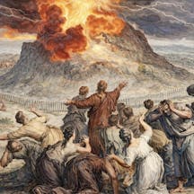 The revelation at Sinai, Gerard Hoet, 1728, colorized. (Rijksmuseum) The revelation at Sinai, Gerard Hoet, 1728, colorized. (Rijksmuseum)