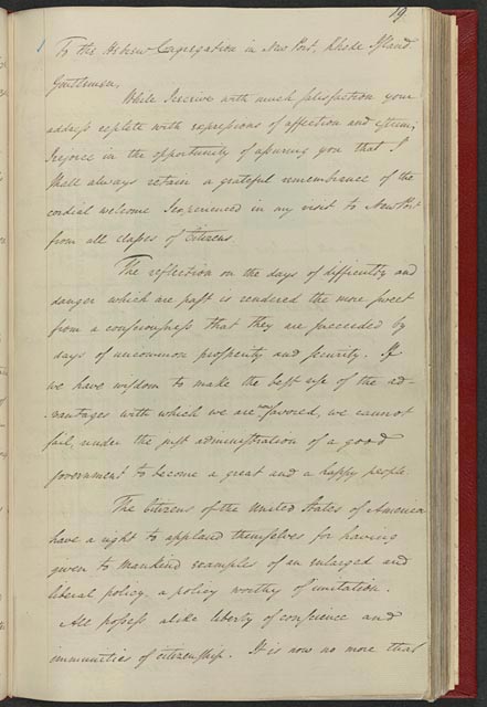 Washington's letter to Seixas