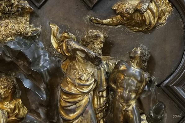 Lorenzo Ghiberti, Sacrifice of Isaac, 1401 Lorenzo Ghiberti, Sacrifice of Isaac, 1401