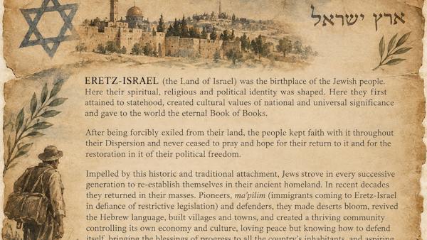 Artistic depiction of Israel's Declaration of Independence (Created by ChatGPT) Artistic depiction of Israel's Declaration of Independence (Created by ChatGPT)