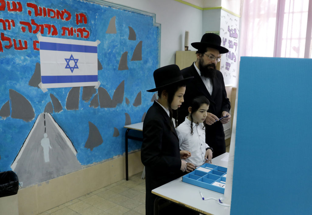 Voting in Israeli elections, Jerusalem, April 9, 2019. (Menahem Kahana/AFP via Getty Images)