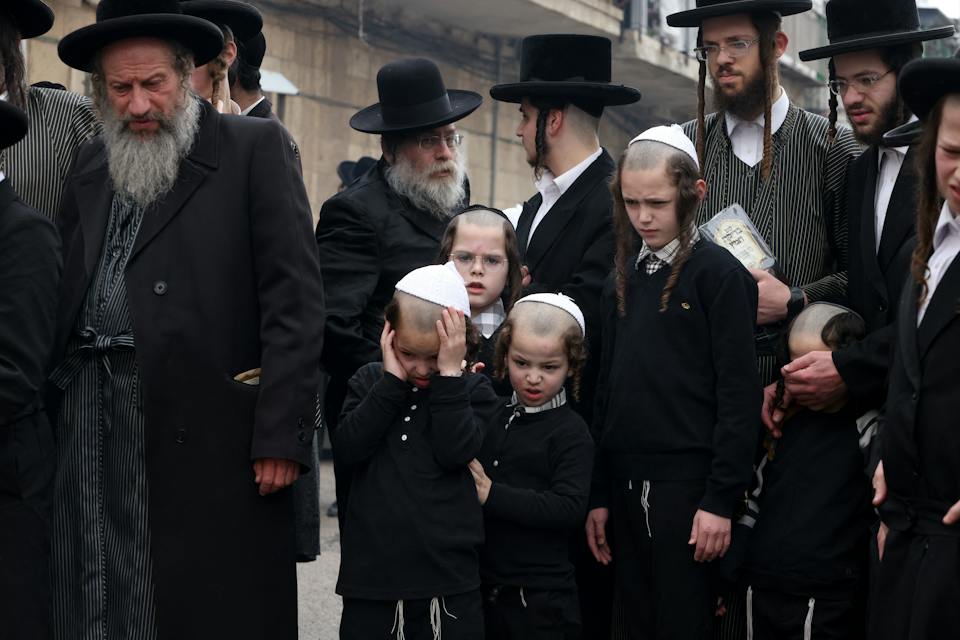 Orthodox Jews in Jerusalem,  April 1, 2026. (Simon Beni/Middle East Images/AFP via Getty Images)
