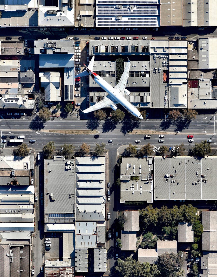 Qantas Jet Over Adelaide