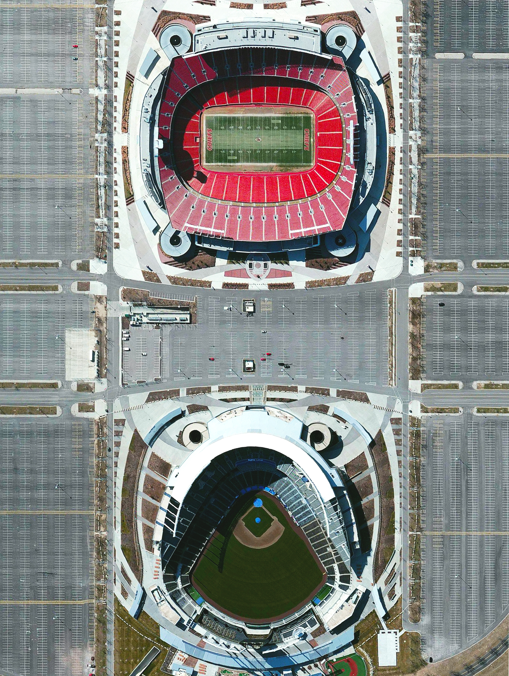 Arrowhead and Kauffman Stadiums