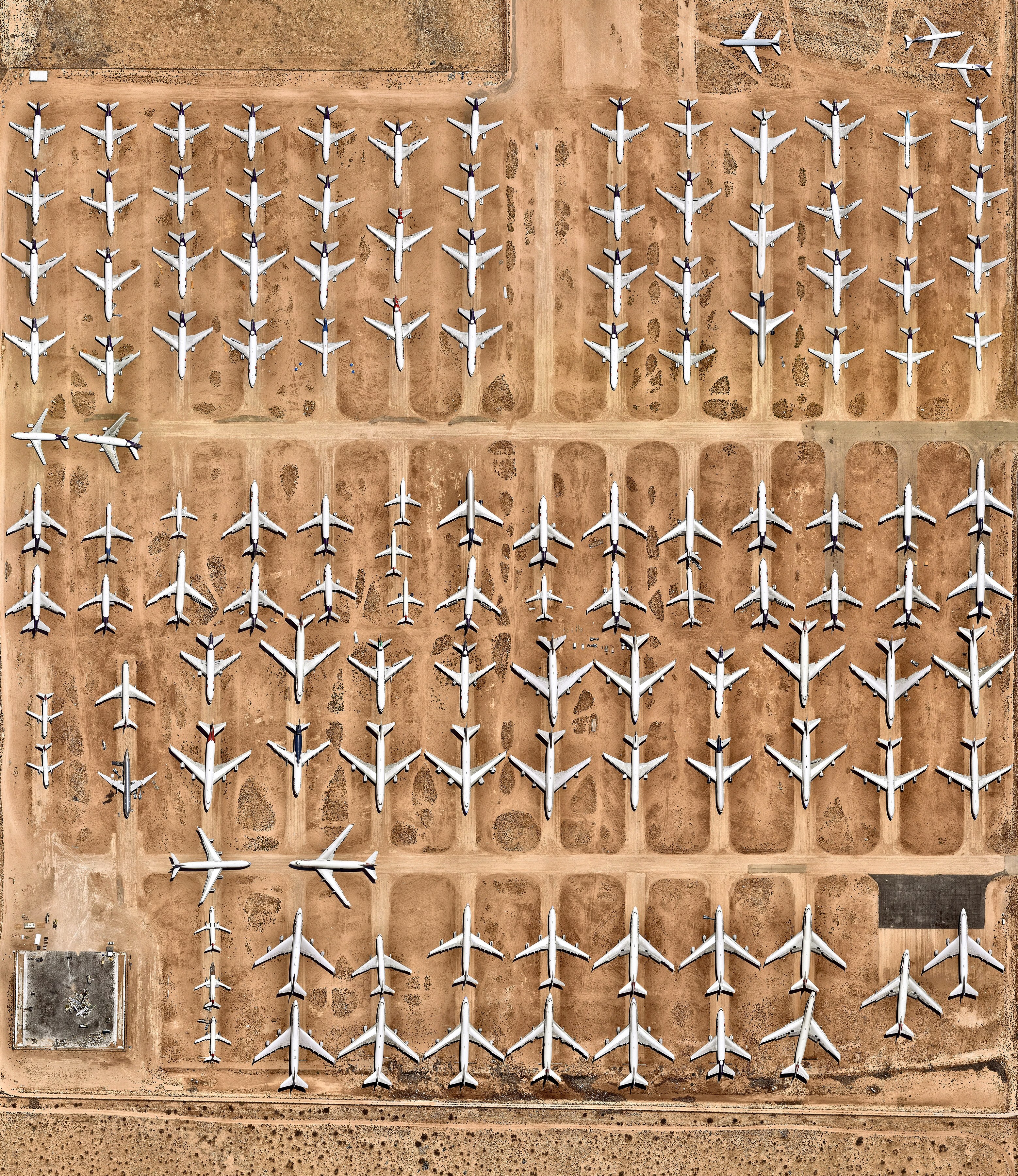 Satellite image print: Southern California Airplane Boneyard