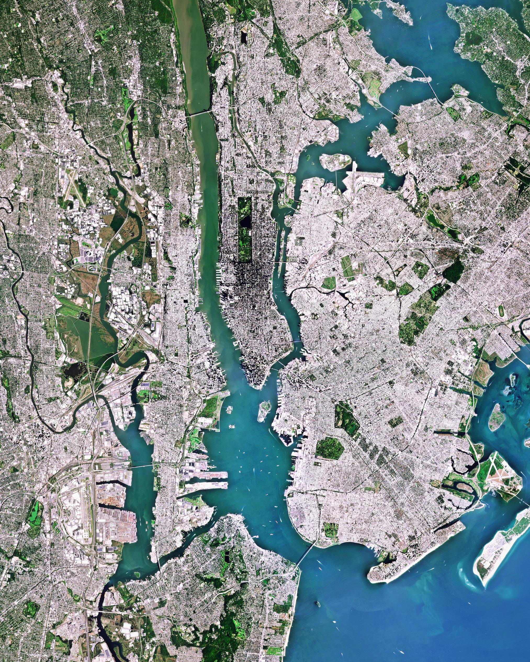 Satellite view of New York City