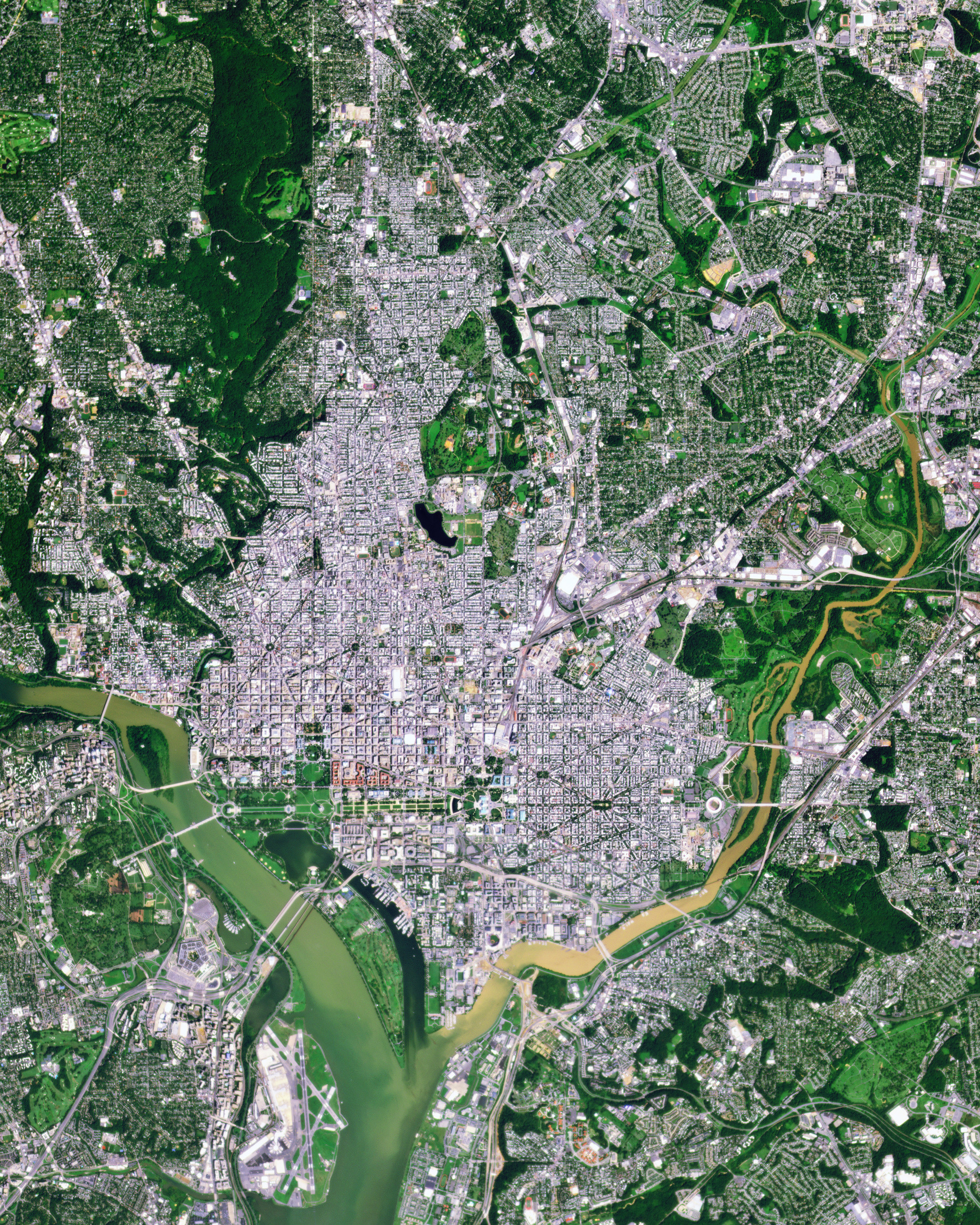 Satellite view of Washington, DC