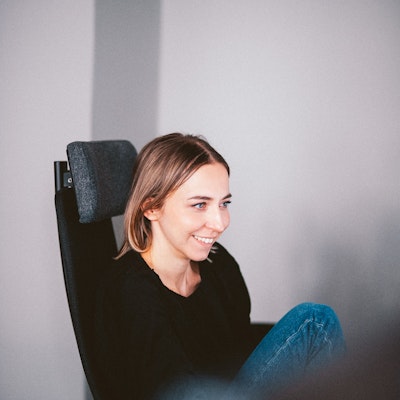 level nine studio office Erica working