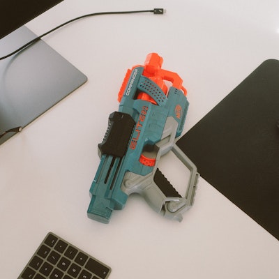level nine studio office nerf gun