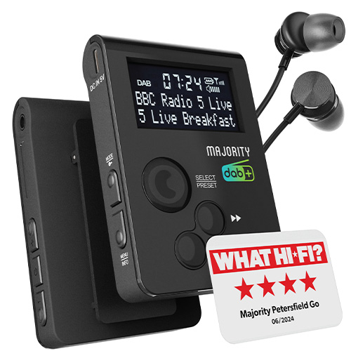 Portables DAB+ Radio mit Kopfhörer