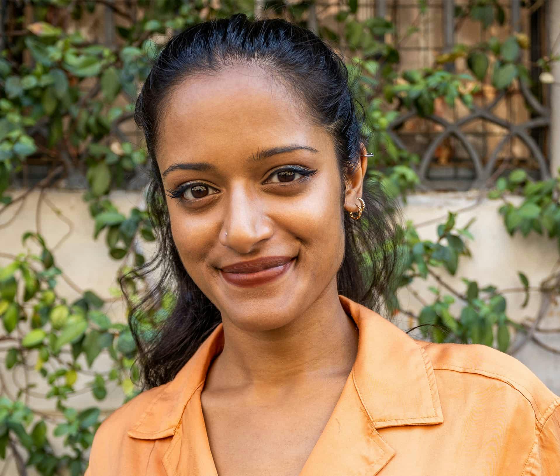 Woman outside smiling