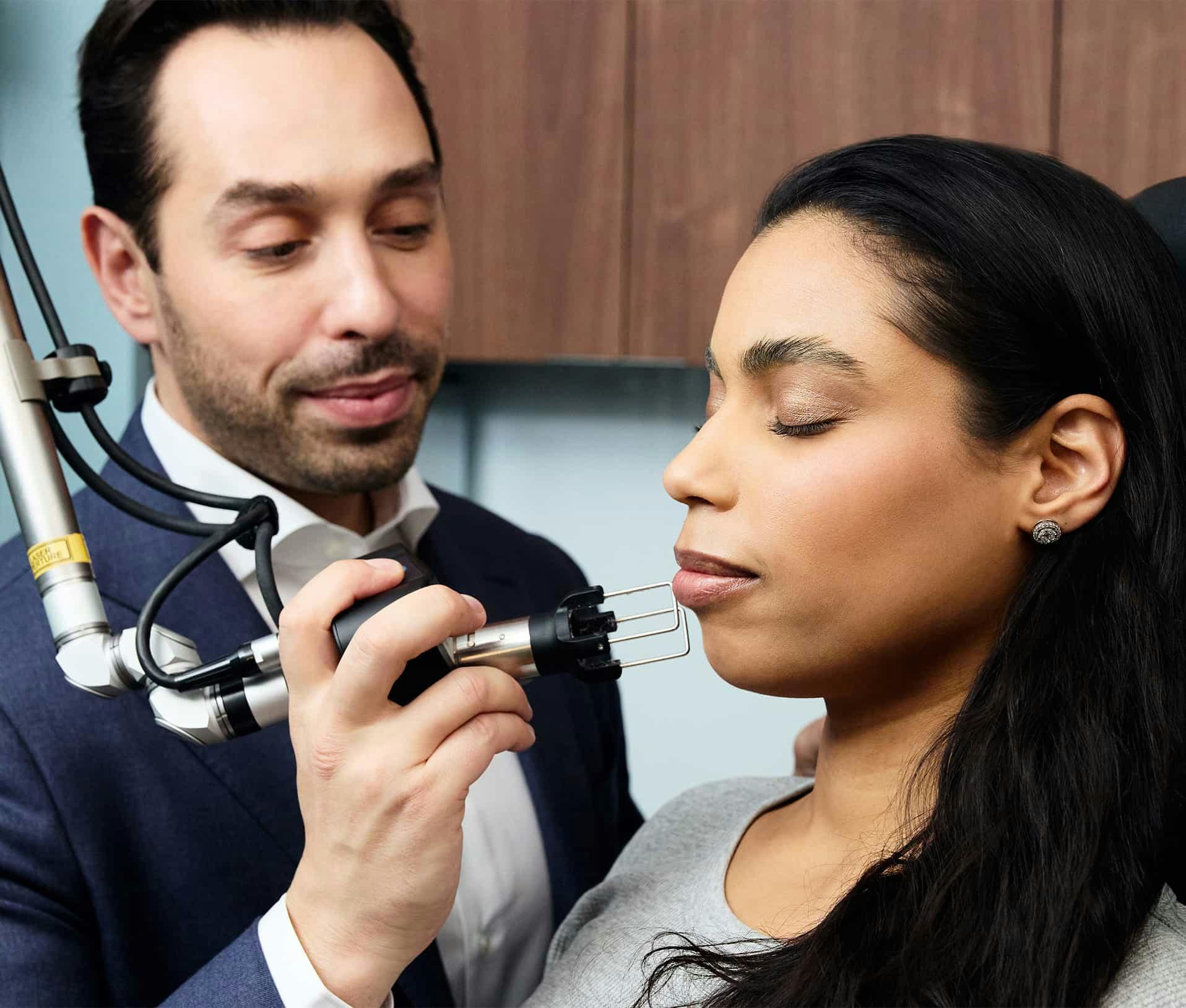 Doctor and patient during treatment