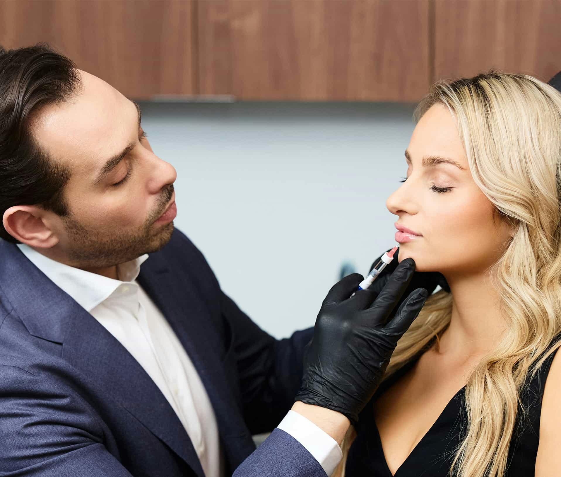 Doctor and patient during treatment