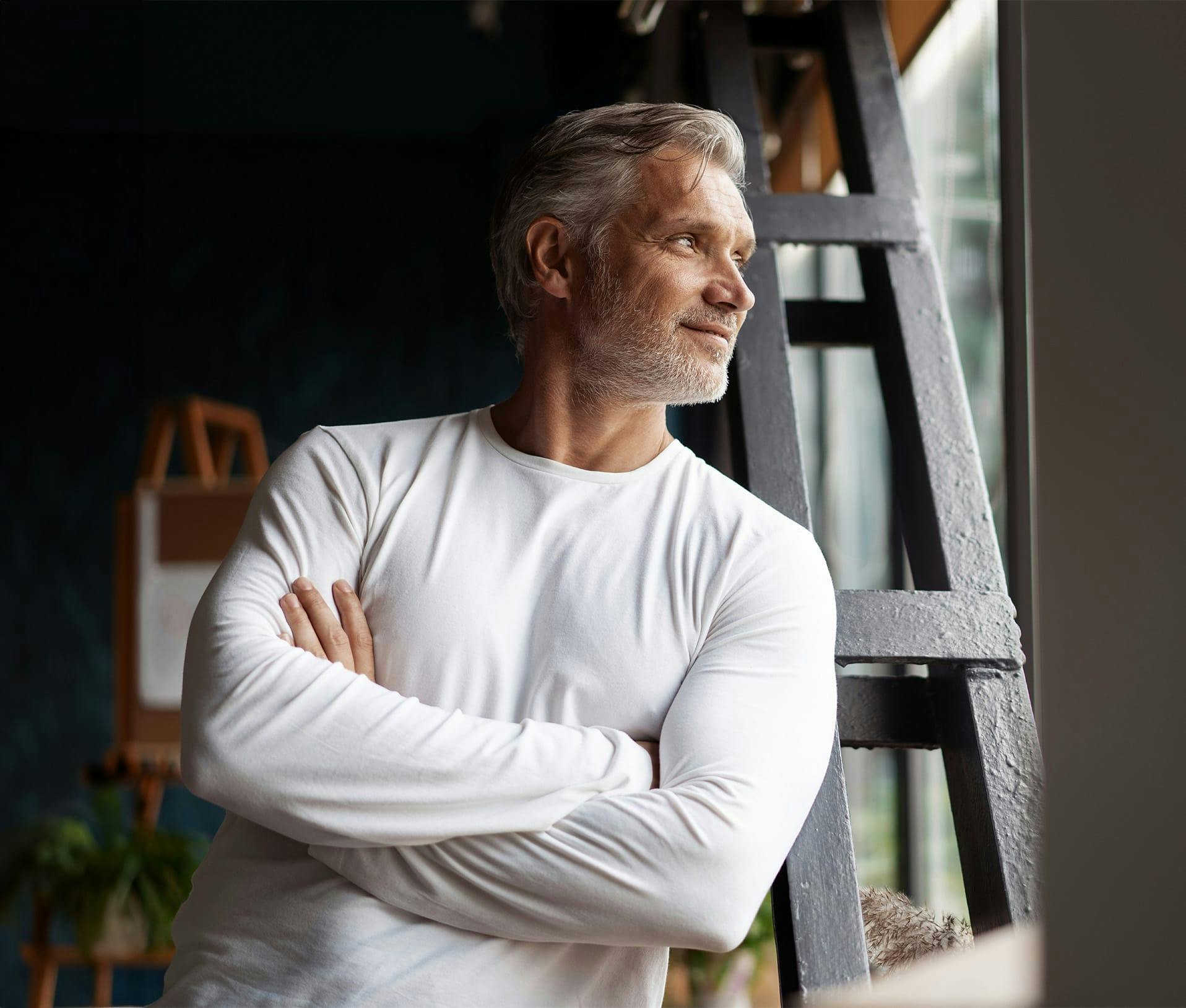 Woman smiling outside