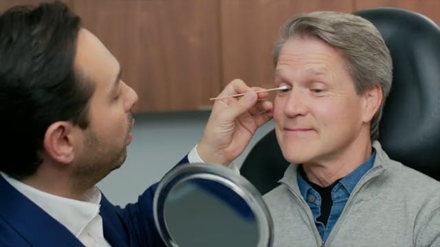 Dr. Parizh with a male patient