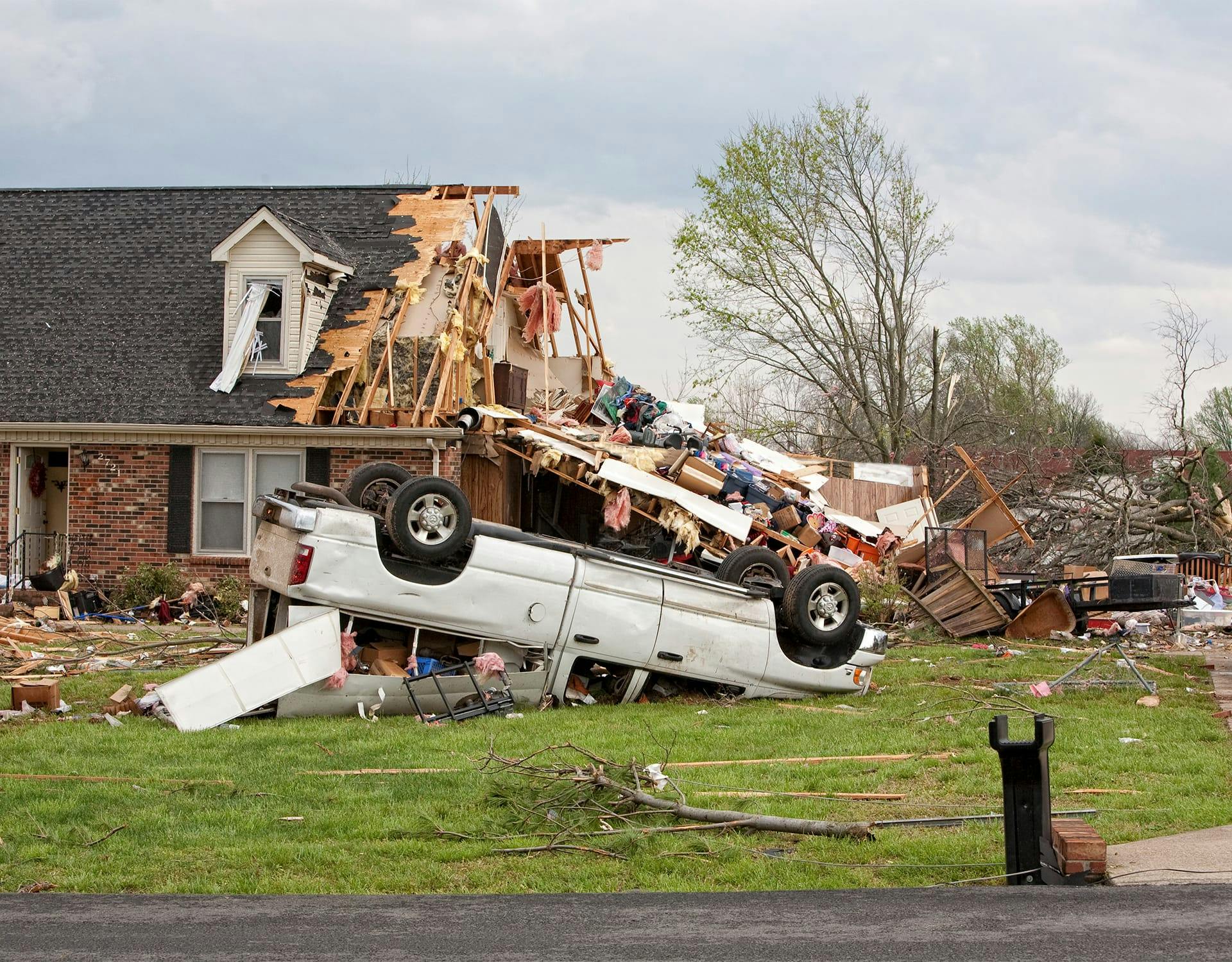 damage down after a tornado