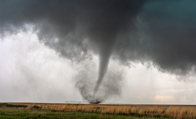 tornado in field