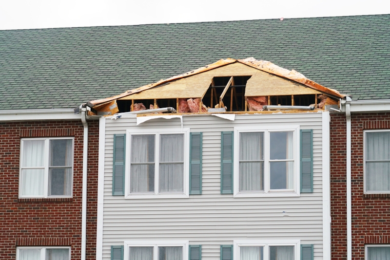 House with a caved in roof