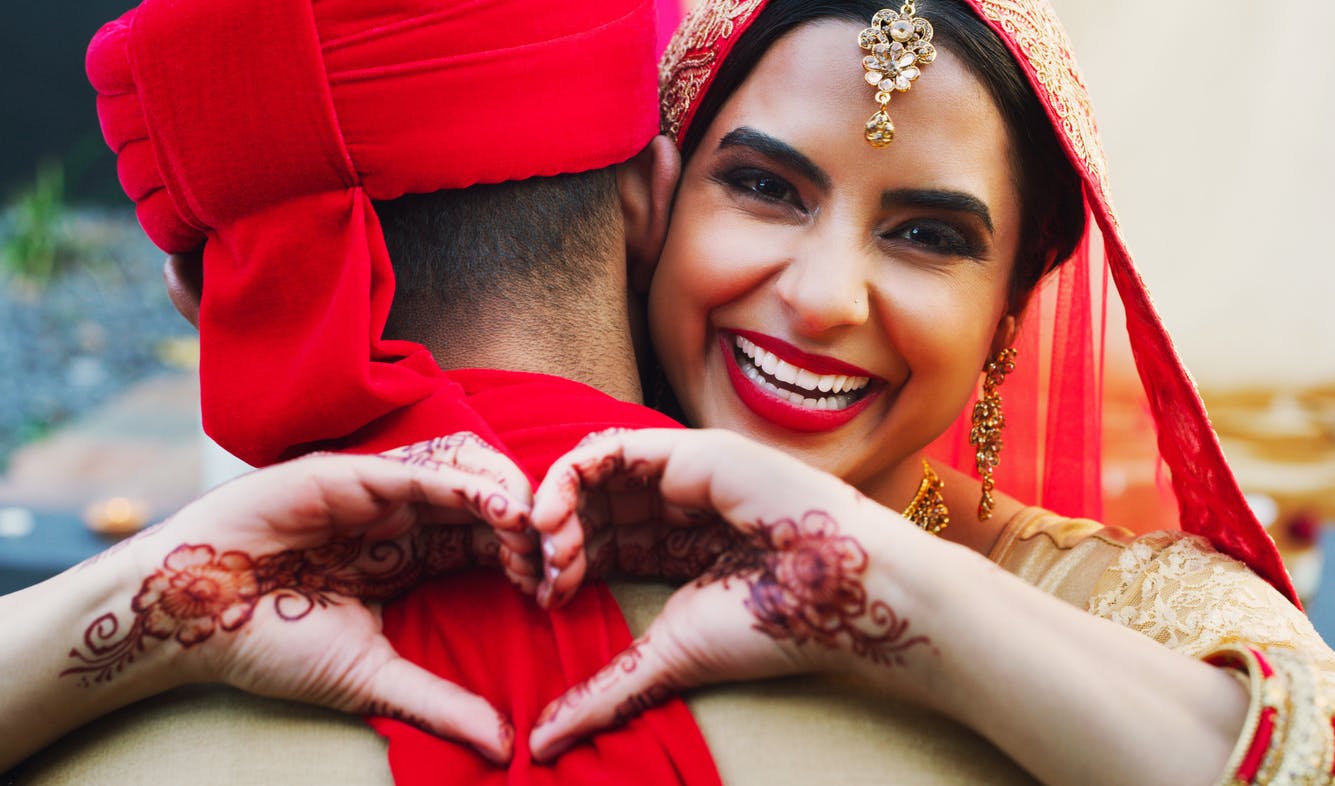 Beautiful Indian Couple after a wedding ceremony F-1 fiancee visa