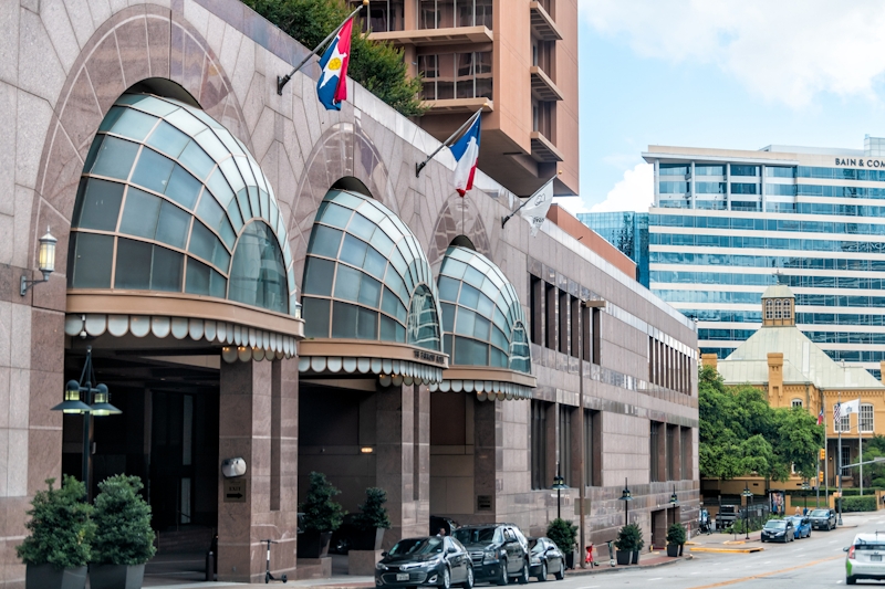 The exterior of a hotel