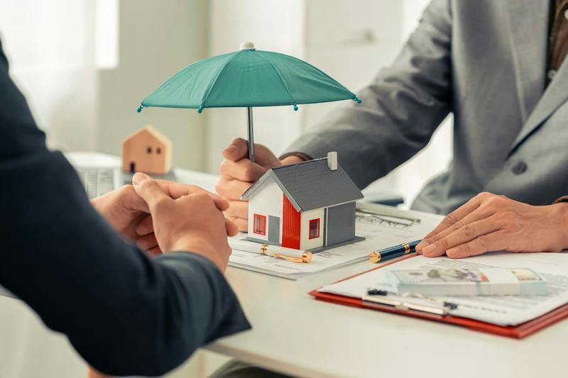 house with an umbrella over it