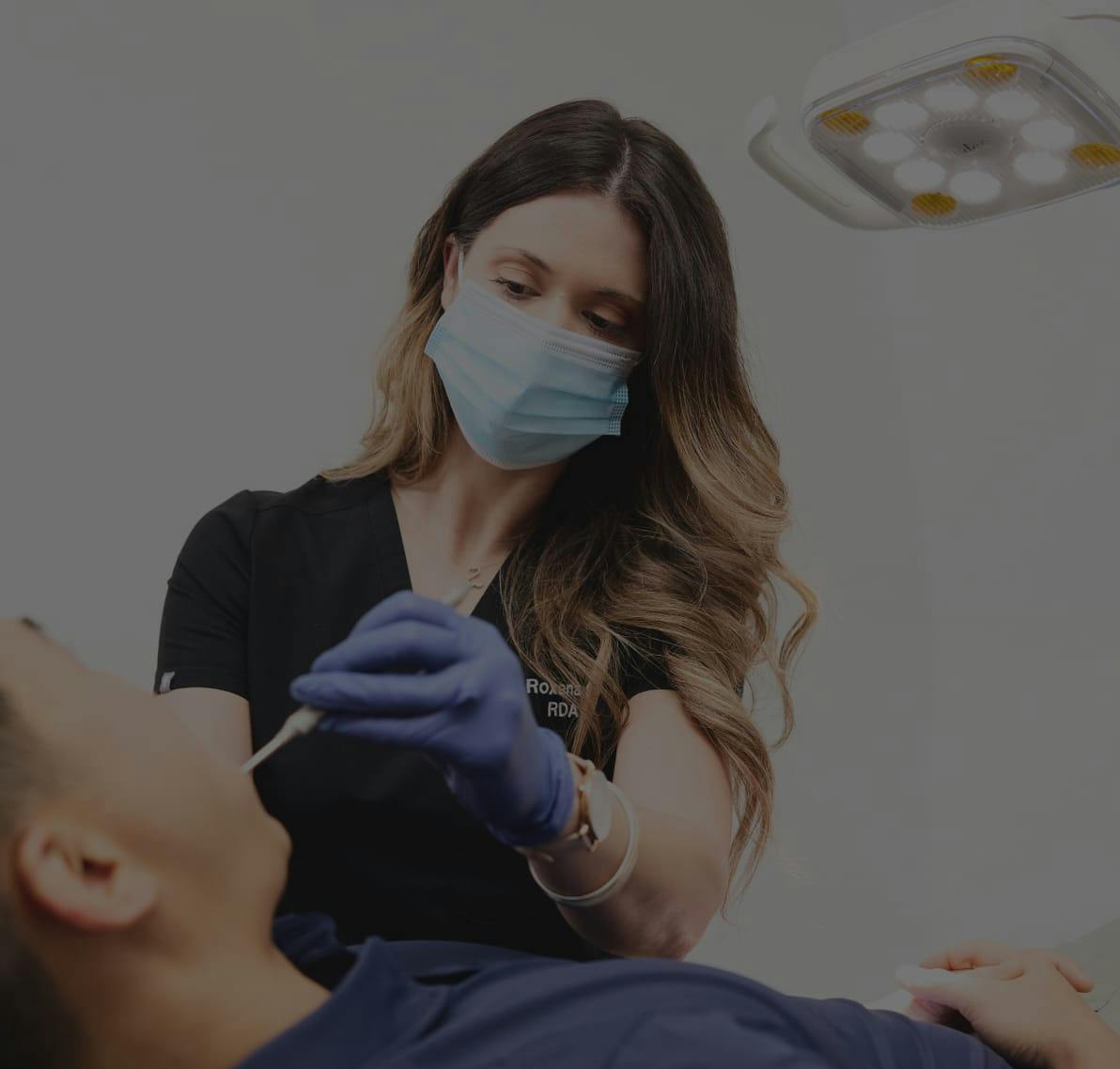 person having dental work done