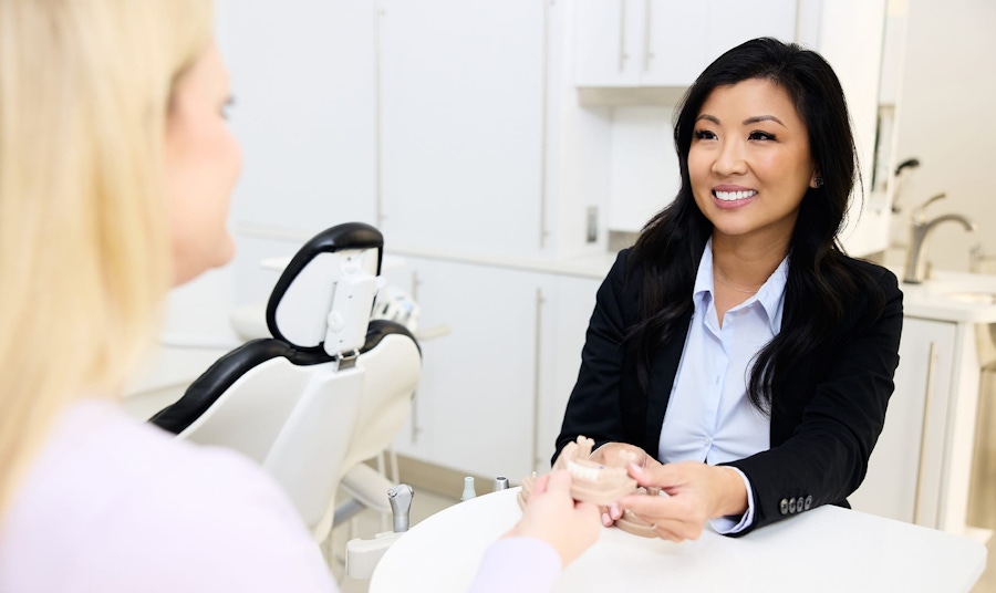 dr lucy smiling at patient