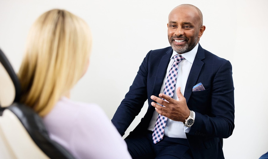 doctor smiling at patient