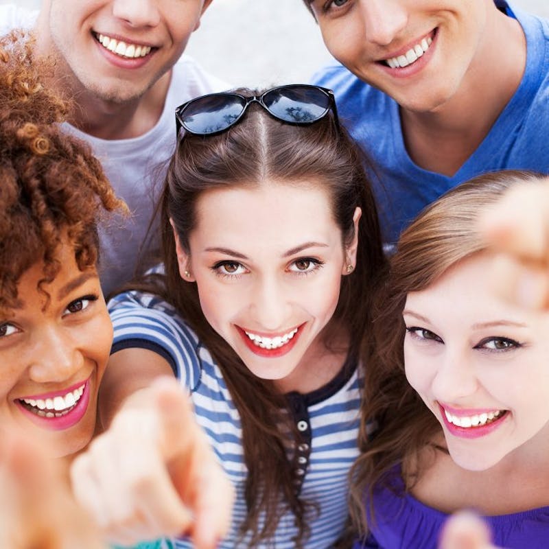 women smiling