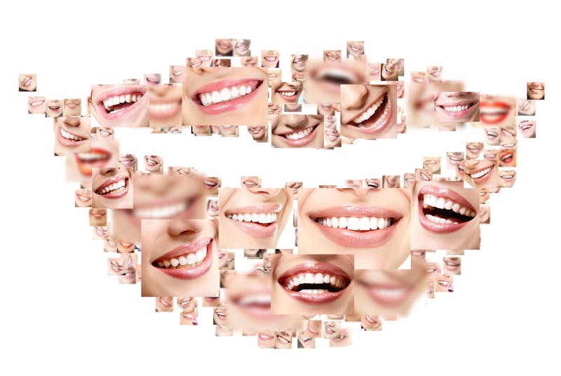 lots of pictures of a smiling mouth in the shape of a mouth