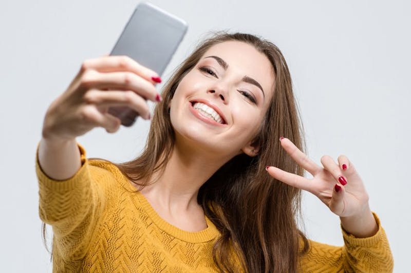 woman taking a selfie