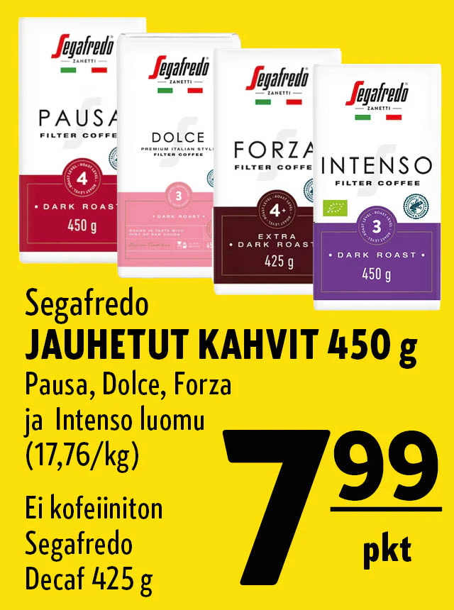 segafredo kahvit