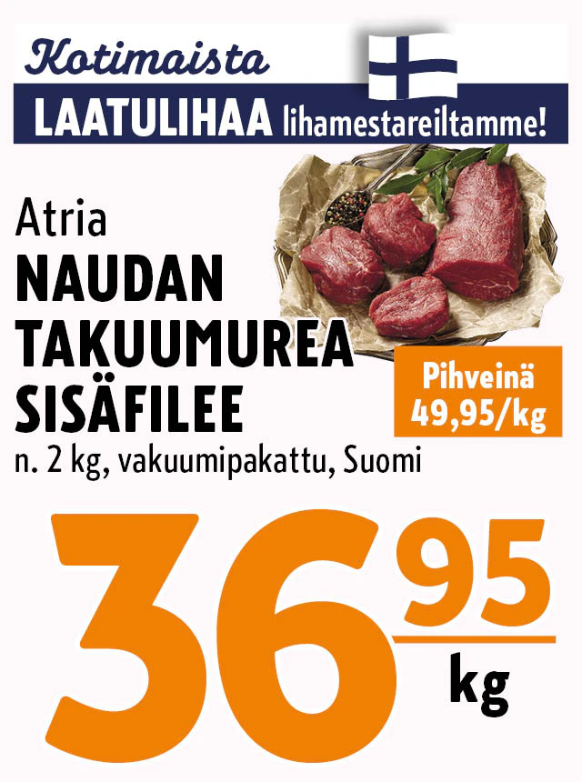 naudan sisäfilee